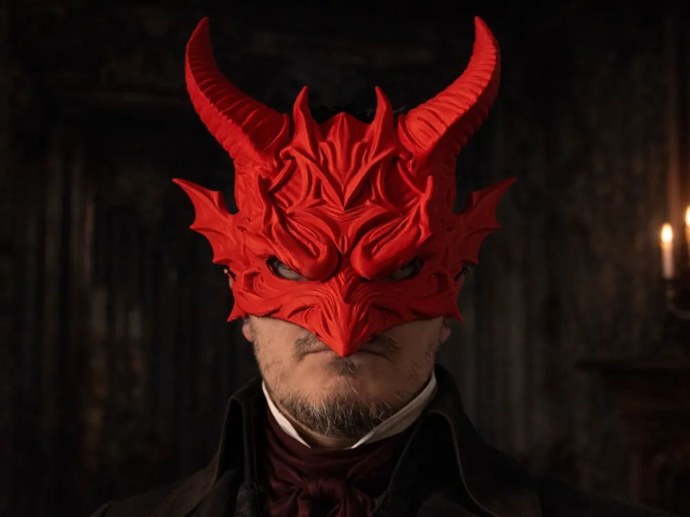 Wearable demon half mask