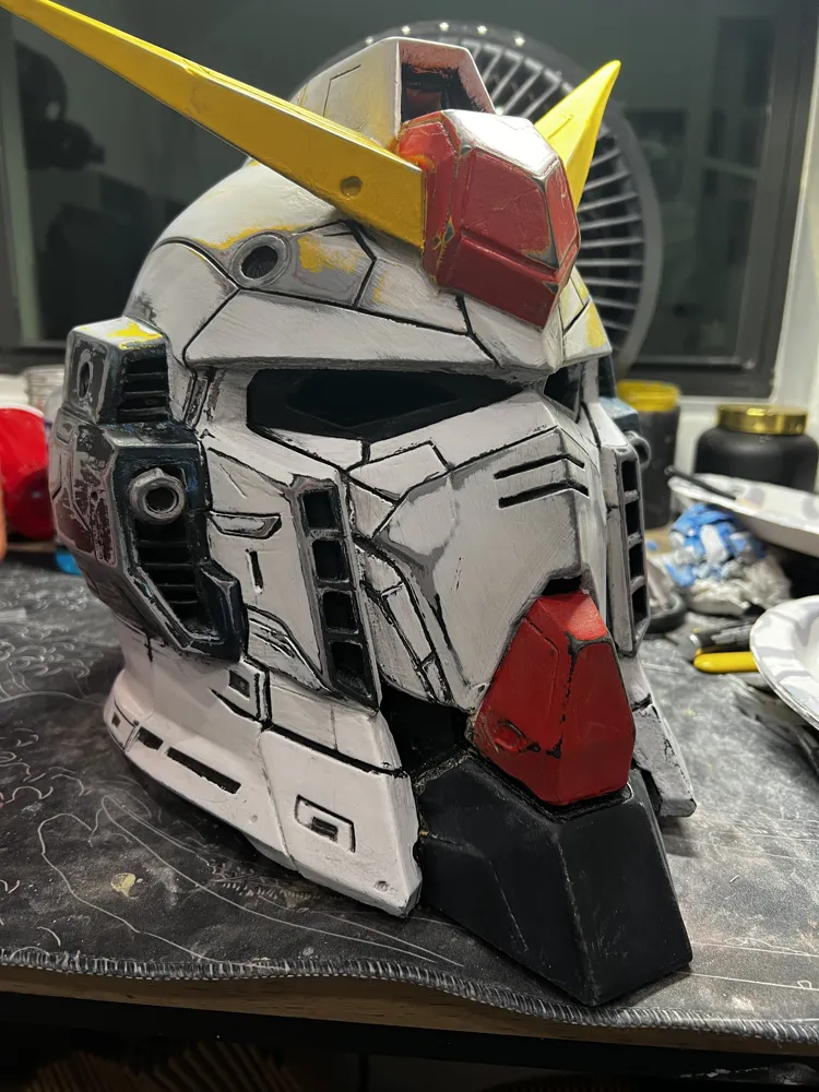 Wearable Gundam-Style Mecha Helmet, photo 3 of 4 - Wearable Gundam-Style Mecha Helmet Props & Cosplay