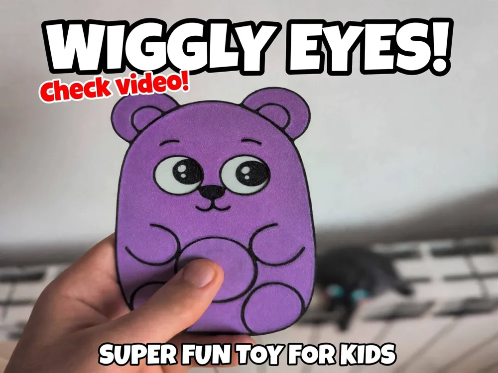 Wiggly Eye Bear - Interactive Push Belly Toy