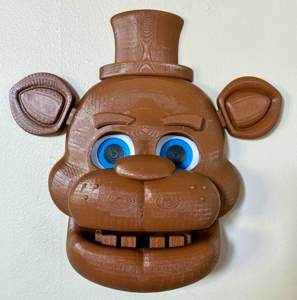 WITH EYES! Freddy Fazbear Mask - Wall Mounted, photo 3 of 4 - WITH EYES! Freddy Fazbear Mask - Wall Mounted Props & Cosplay