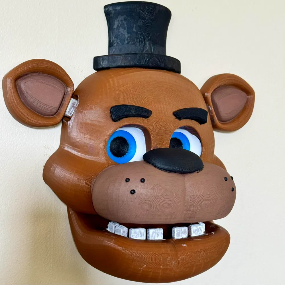 WITH EYES! Freddy Fazbear Mask - Wall Mounted