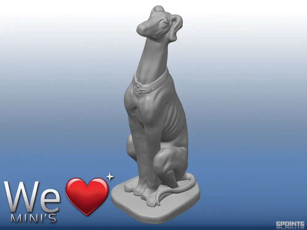 Sculptural Sitting Greyhound Statue, photo 4 of 4 - Sculptural Sitting Greyhound Statue Miniatures