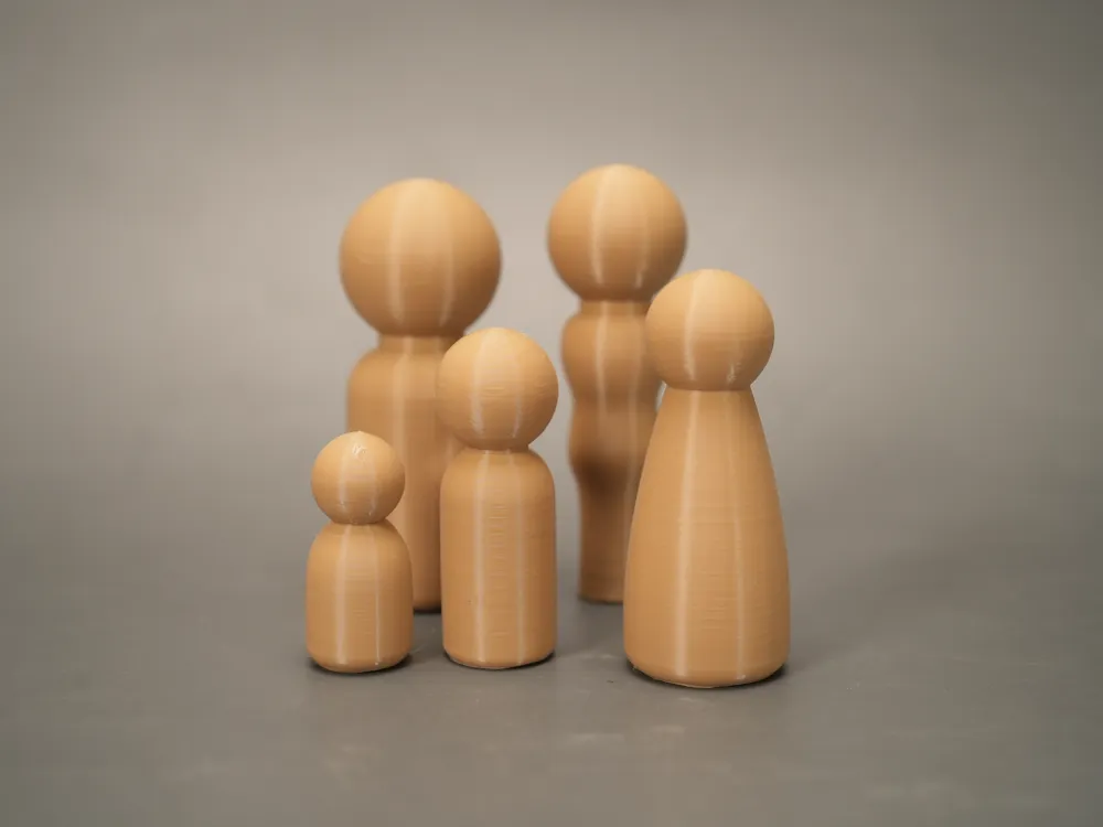 Wood Family Peg Dolls, Minimalist People Figures, photo 2 of 5 - Dolls & Pretend Play, wood family figures
