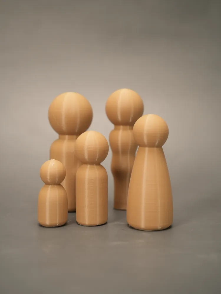 Wood Family Peg Dolls, Minimalist People Figures, photo 3 of 5 - Dolls & Pretend Play, wooden family