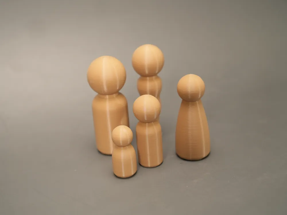 Wood Family Peg Dolls, Minimalist People Figures, photo 4 of 5 - Dolls & Pretend Play, wooden