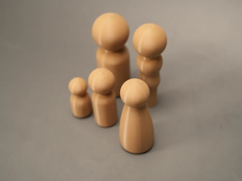 Wood Family Peg Dolls, Minimalist People Figures, photo 5 of 5 - Dolls & Pretend Play, family figure