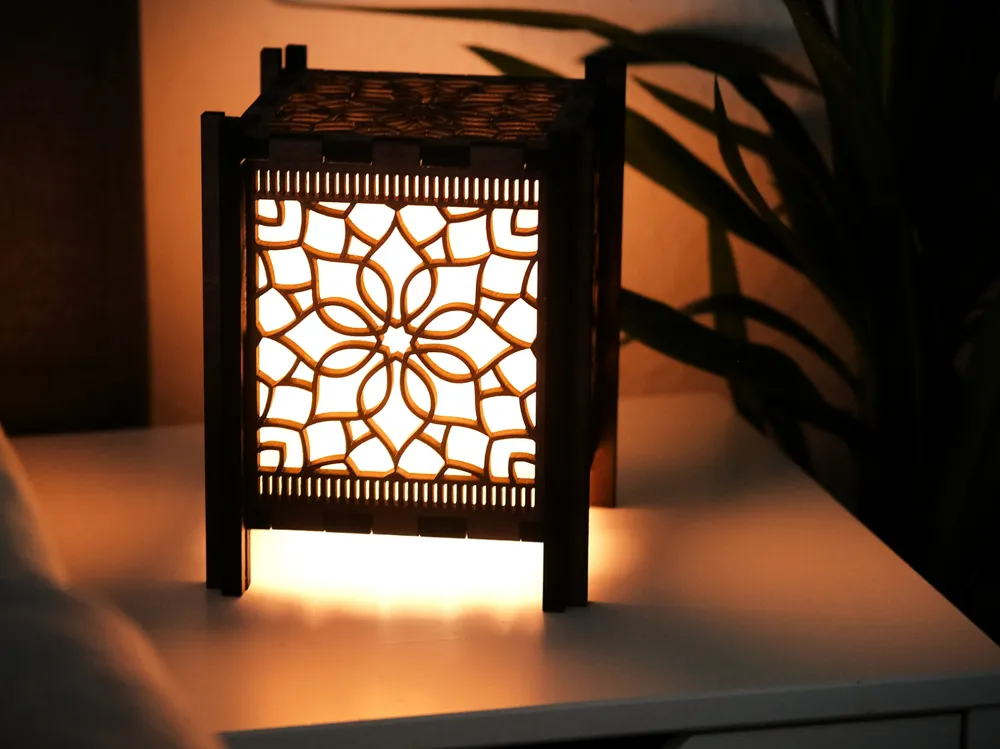 Wooden Cozy Lotus Shoji Lamp