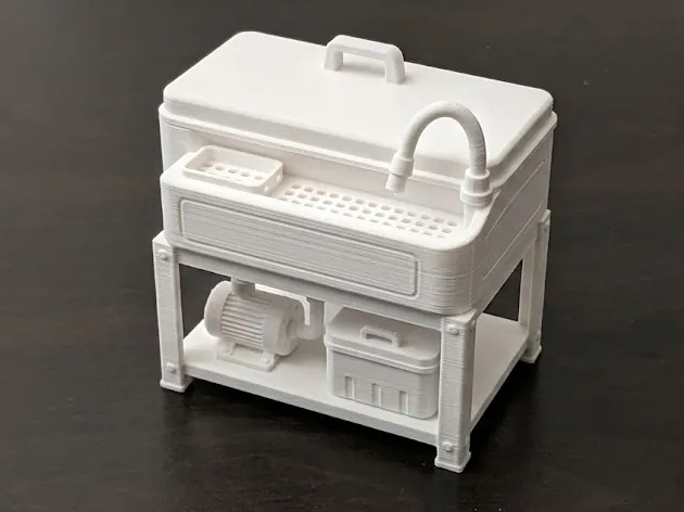 Workshop Parts Washer -Industrial Cleaning Station, photo 2 of 3 - Workshop Parts Washer -Industrial Cleaning Station Miniatures