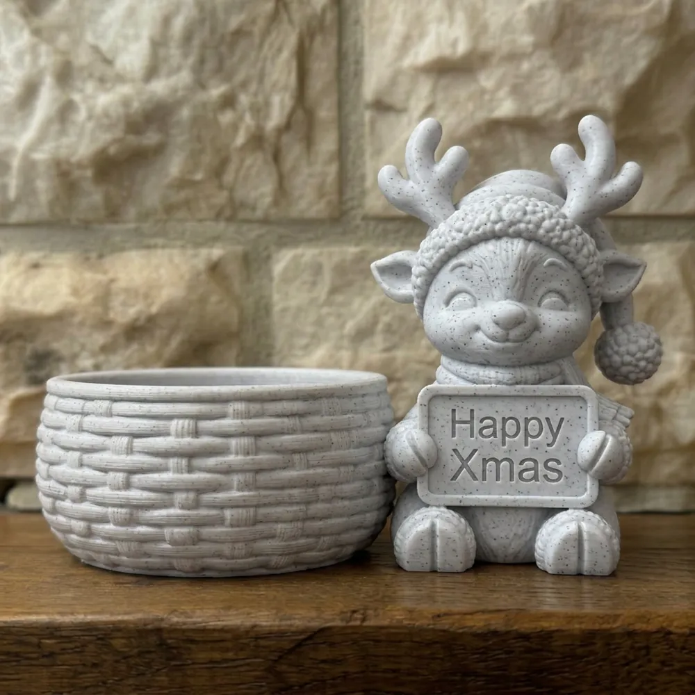 Xmas Reindeer Snack & Smile Bowl Editable Text, photo 2 of 4 - Xmas Reindeer Snack & Smile Bowl Editable Text Kitchen & Dining
