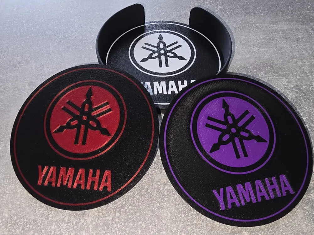 Coaster Yamaha logo and lettering