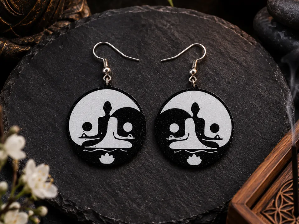 Yin yang yoga earrings, photo 4 of 4 - Yin yang yoga earrings Jewellery & Accessories