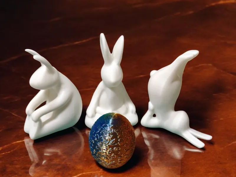 Yoga Bunnies and Eggs, photo 4 of 4 - Yoga Bunnies and Eggs Art