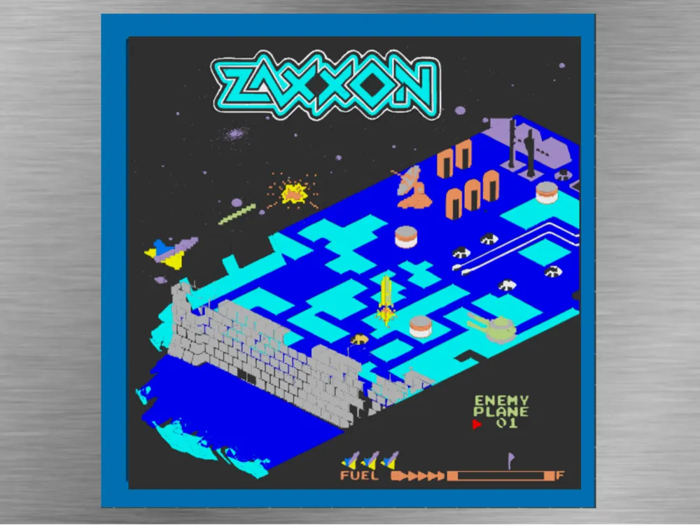 Zaxxon Arcade Game Space- 140 x 140mm