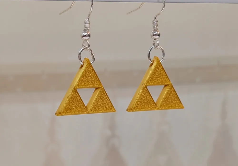 Zelda-Inspired Triforce Earrings, photo 4 of 4 - Zelda-Inspired Triforce Earrings Jewellery & Accessories