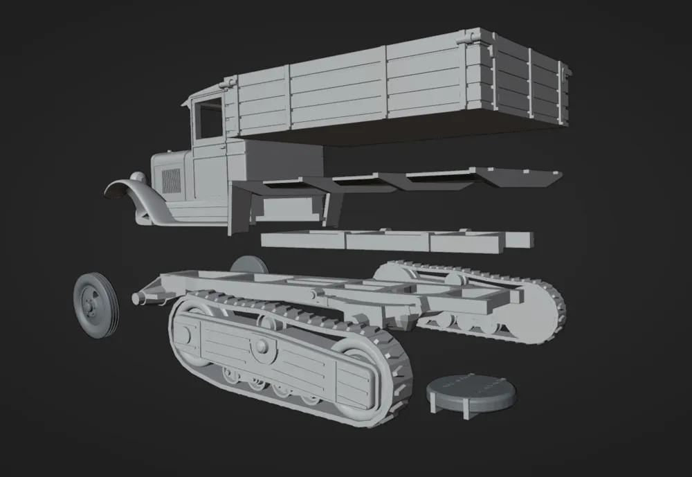 ZiS-22. USSR half-truck. 1/87 scale, photo 2 of 4 - ZiS-22. USSR half-truck. 1/87 scale Hobby & DIY